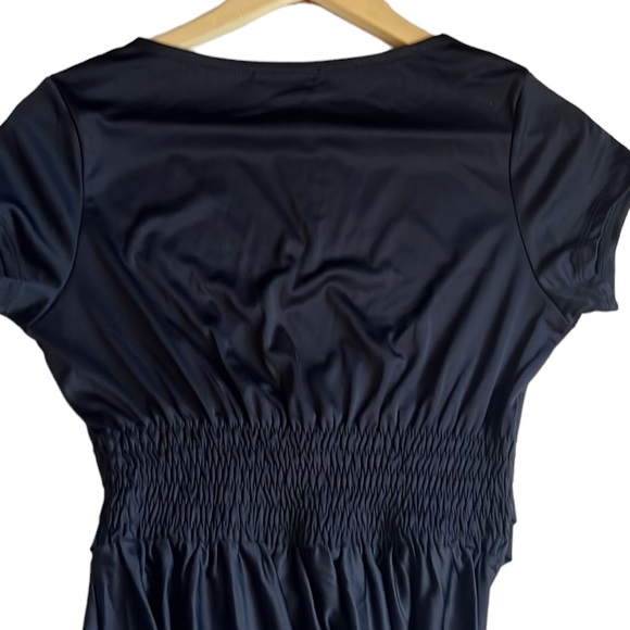 Koh Koh Cap Sleeve Semi-formal Black maxi gown wrap deep v-neck in black size s - Picture 11 of 12